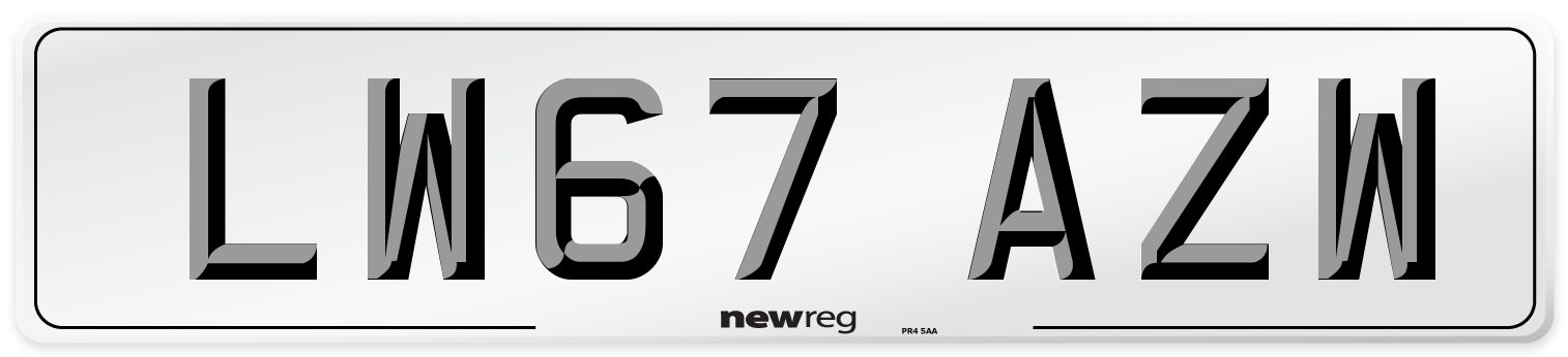 LW67 AZW Number Plate from New Reg